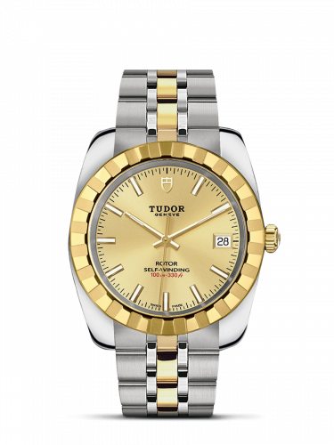 Tudor Classic 38 Stainless Steel / Yellow Gold / Fluted / Champagne / Bracelet M21013-0002