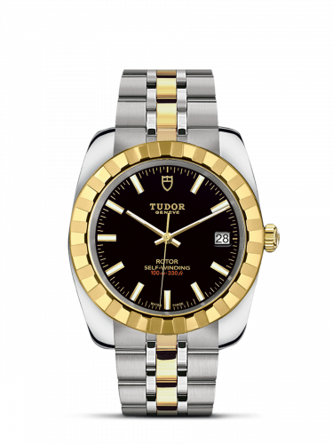 Tudor Classic 38 Stainless Steel / Yellow Gold / Fluted / Black / Bracelet M21013-0003