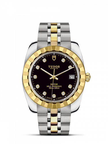 Tudor Classic 38 Stainless Steel / Yellow Gold / Fluted / Black-Diamond / Bracelet M21013-0005