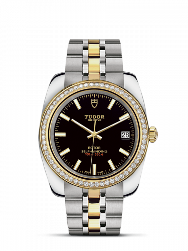 Tudor Classic 38 Stainless Steel / Yellow Gold / Diamond / Black / Bracelet M21023-0001