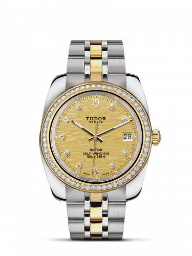 Tudor Classic 38 Stainless Steel / Yellow Gold / Diamond / Champagne-Diamond / Bracelet M21023-0010
