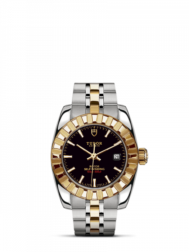 Tudor Classic 28 Stainless Steel / Yellow Gold / Fluted / Black / Bracelet M22013-0003