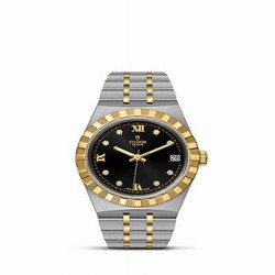 Tudor Royal Date 34 Stainless Steel / Yellow Gold / Black - Diamond M28403-0005