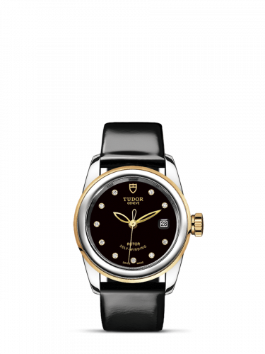 Tudor Glamour Date 26 Stainless Steel / Yellow Gold / Black-Diamond / Strap M51003-0023