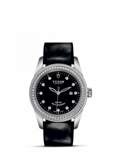 Tudor Glamour Date 31 Stainless Steel / Diamond / Black-Diamond / Strap M53020-0048