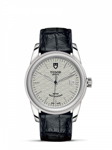 Tudor Glamour Date 36 Stainless Steel / Jacquard Silver / Strap M55000-0050