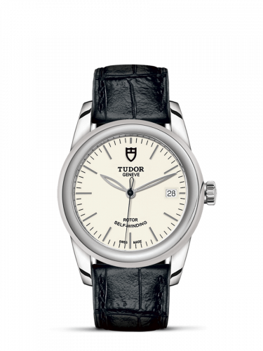 Tudor Glamour Date 36 Stainless Steel / Opaline / Strap M55000-0107