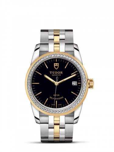 Tudor Glamour Date 36 Stainless Steel / Yellow Gold / Diamond / Black / Bracelet M55023-0021
