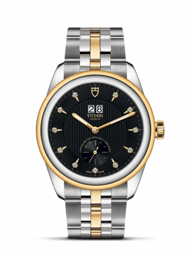 Tudor Glamour Double Date Stainless Steel / Yellow Gold / Black-Diamond / Bracelet M57103-0004