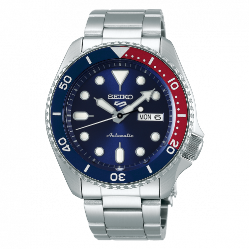 Seiko 5 Sports Sports Style Stainless Steel / Pepsi / Bracelet SRPD53K1
