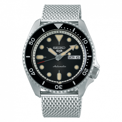 Seiko 5 Sports Suits Style Stainless Steel / Black / Mesh SRPD73K1