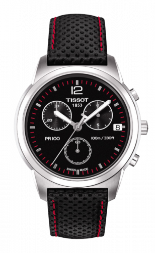 Tissot PR 100 Chronograph Quartz 38 Stainless Steel / Black / Strap T049.417.16.057.00