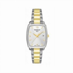 Tissot Everytime Tonneau Stainless Steel / PVD Yellow Gold / Silver / Bracelet T057.910.22.037.00