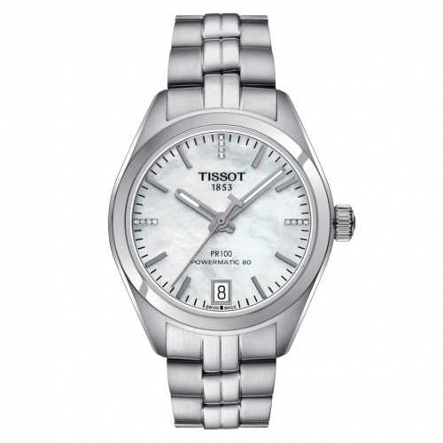 Tissot PR 100 Powermatic 80 33 Stainless Steel / MOP / Bracelet T101.207.11.116.00