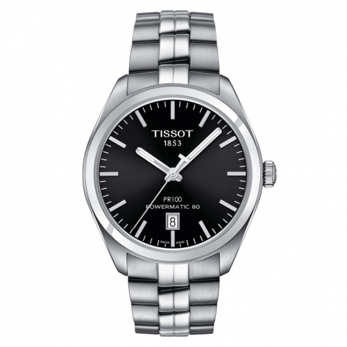Tissot PR 100 Powermatic 80 39 Stainless Steel / Black / Bracelet T101.407.11.051.00
