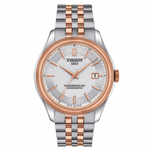 Tissot Ballade Powermatic 80 41 Stainless Steel / Rose Gold PVD / Silver / Bracelet T108.408.22.037.01
