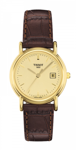 Tissot Carson Quartz 26.8 Yellow Gold / Champagne / Strap T71.3.129.21