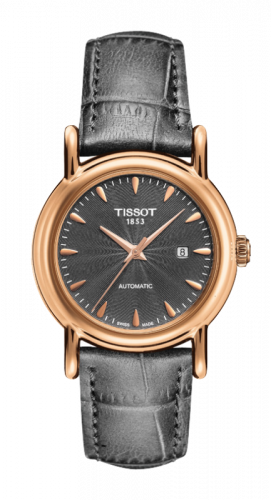 Tissot Carson Automatic 29.7 Rose Gold / Grey / Strap T907.007.76.081.00