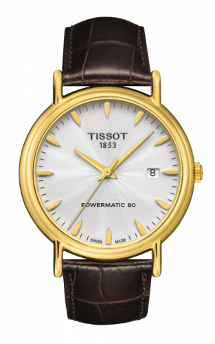 Tissot Carson Powermatic 80 40 Yellow Gold / Silver / Strap T907.407.16.031.00