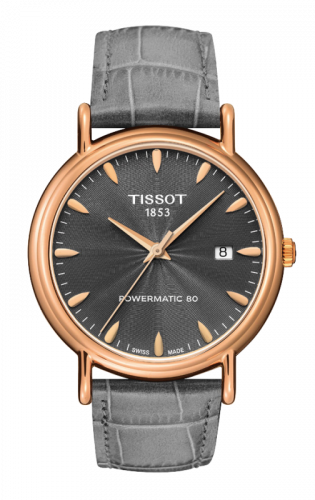 Tissot Carson Powermatic 80 40 Rose Gold / Grey / Strap T907.407.76.081.00