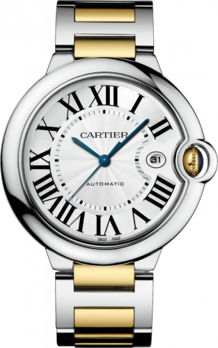 Cartier Ballon Blue de Cartier 42 Automatic Stainless Steel / Yellow Gold / Silver / Bracelet W2BB0022