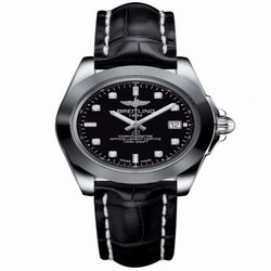 Breitling Galactic 32 Sleek Edition Stainless Steel / Trophy Black Diamond / Croco W7133012/BF63/777P/A14BA.1