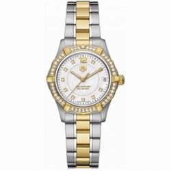 TAG Heuer Aquaracer 300M Quartz 32 Stainless Steel / Yellow Gold / Diamond / MOP - Diamond / Bracelet WAF1350.BB0820