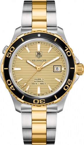 TAG Heuer Aquaracer 500M Calibre 5 41 Stainless Steel / Yellow Gold / Champagne / Bracelet WAK2121.BB0835