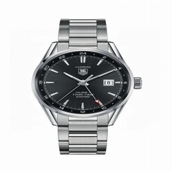 TAG Heuer Calibre 7 Twin Time Stainless Steel / Grey / Bracelet WAR2012.BA0723