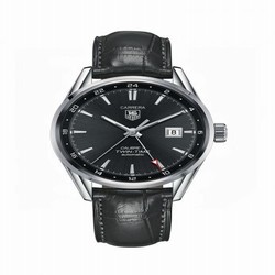 TAG Heuer Calibre 7 Twin Time Stainless Steel / Grey / Alligator WAR2012.FC6326