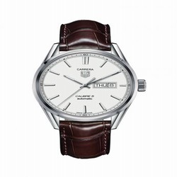 TAG Heuer Carrera Calibre 5 Day Date Stainless Steel / Silver / Alligator WAR201B.FC6291