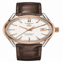 TAG Heuer Carrera Calibre 5 39 Stainless Steel / Rose Gold / Silver / Alligator WAR215D.FC6181