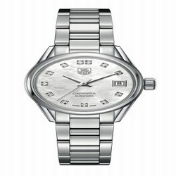 TAG Heuer Carrera Calibre 9 28 Stainless Steel / MOP - Diamond / Bracelet WAR2414.BA0770