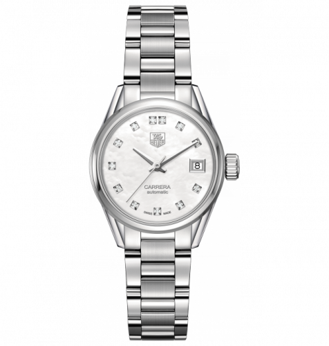 TAG Heuer Carrera Calibre 9 28 Stainless Steel / MOP -- Diamond / Bracelet WAR2414.BA0776