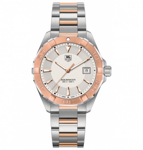 TAG Heuer Aquaracer 300M Quartz 40.5 Stainless Steel / Rose Gold / Silver / Bracelet WAY1150.BD0911