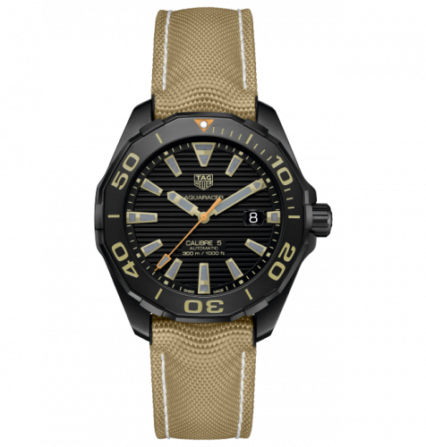 TAG Heuer Aquaracer 300M Calibre 5 41 Titanium PVD / Black - Sand / Nylon WAY208C.FC6383