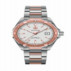 TAG Heuer Aquaracer 300M Calibre 5 40.5 Stainless Steel / Rose Gold / Silver / Bracelet WAY2150.BD0911