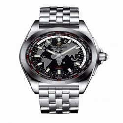 Breitling Galactic Unitime Stainless Steel / SleekT / Trophy Black / Bracelet WB3510U4.BD94.375A
