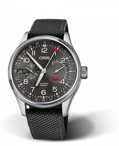 Oris Big Crown ProPilot Calibre 114 Stainless Steel / Grey / Textile 	01 114 7746 4063-Set 5 22 15FC