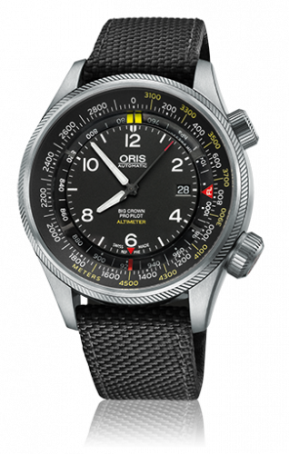 Oris Big Crown ProPilot Altimeter Meter / Black Textile 01 733 7705 4164-Set 5 23 15FC