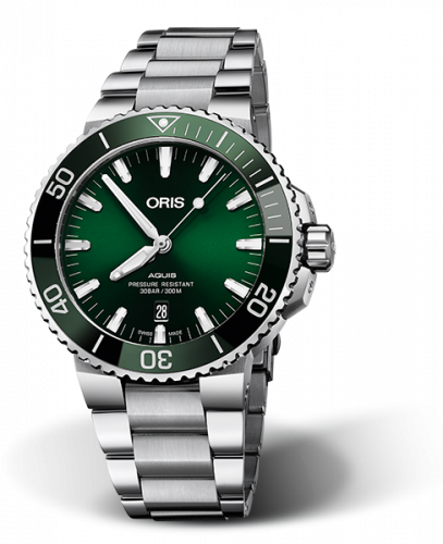 Oris Aquis Date 43 Stainless Steel / Green / Bracelet 01 733 7730 4157-07 8 24 05PEB