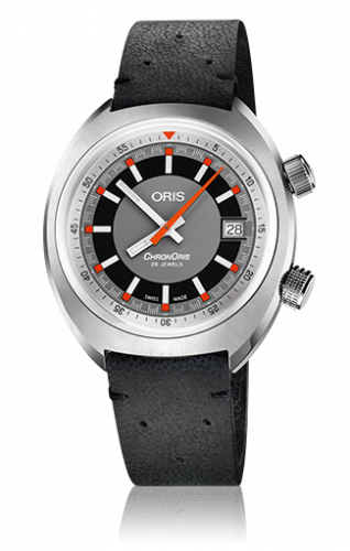 Oris Chronoris Date / Grey / Black Leather 01 733 7737 4053-07 5 19 44