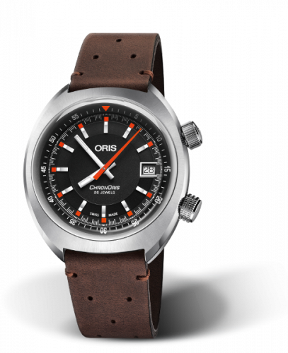 Oris Chronoris Date / Black / Brown Leather 01 733 7737 4054-07 5 19 45