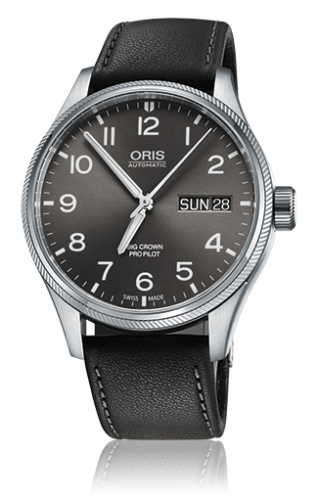 Oris Big Crown ProPilot Day Date Grey / Black Leather 01 752 7698 4063-07 5 22 19FC