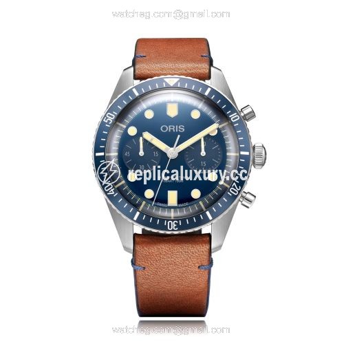 Oris Divers Sixty-Five 43 Chronograph Stainless Steel / Blue / Bucherer Blue 01 771 7744 4095-5.21 11