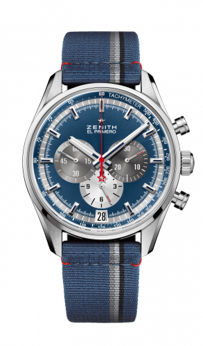 Zenith El Primero Chronomaster 42 Stainless Steel / Blue / Fabric 03.2040.400/53.C802