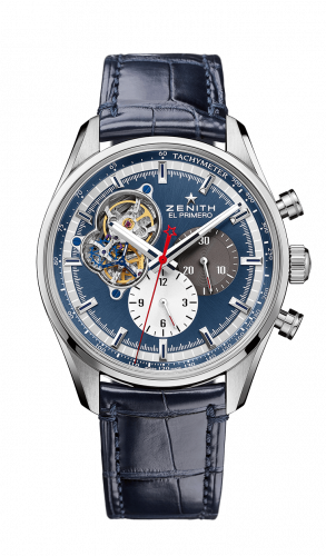 Zenith El Primero Chronomaster Open Stainless Steel / Blue 1969 / Alligator 03.2040.4061/52.C700