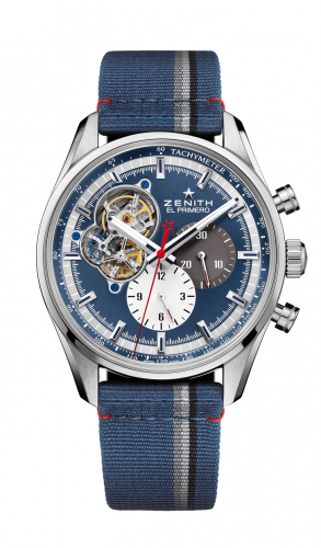 Zenith El Primero Chronomaster Open Stainless Steel / Blue 1969 / Fabric 03.2040.4061/52.C802