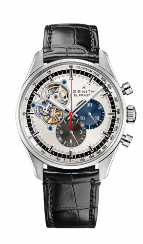 Zenith El Primero Chronomaster Open Stainless Steel / Silver 1969 / Alligator 03.2040.4061/69.C496