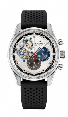 Zenith El Primero Chronomaster Open Stainless Steel / Silver 1969 / Rubber 03.2040.4061/69.R576